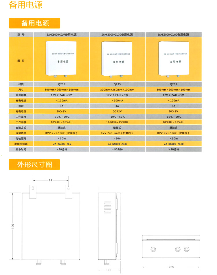 氣體報警器備用電源